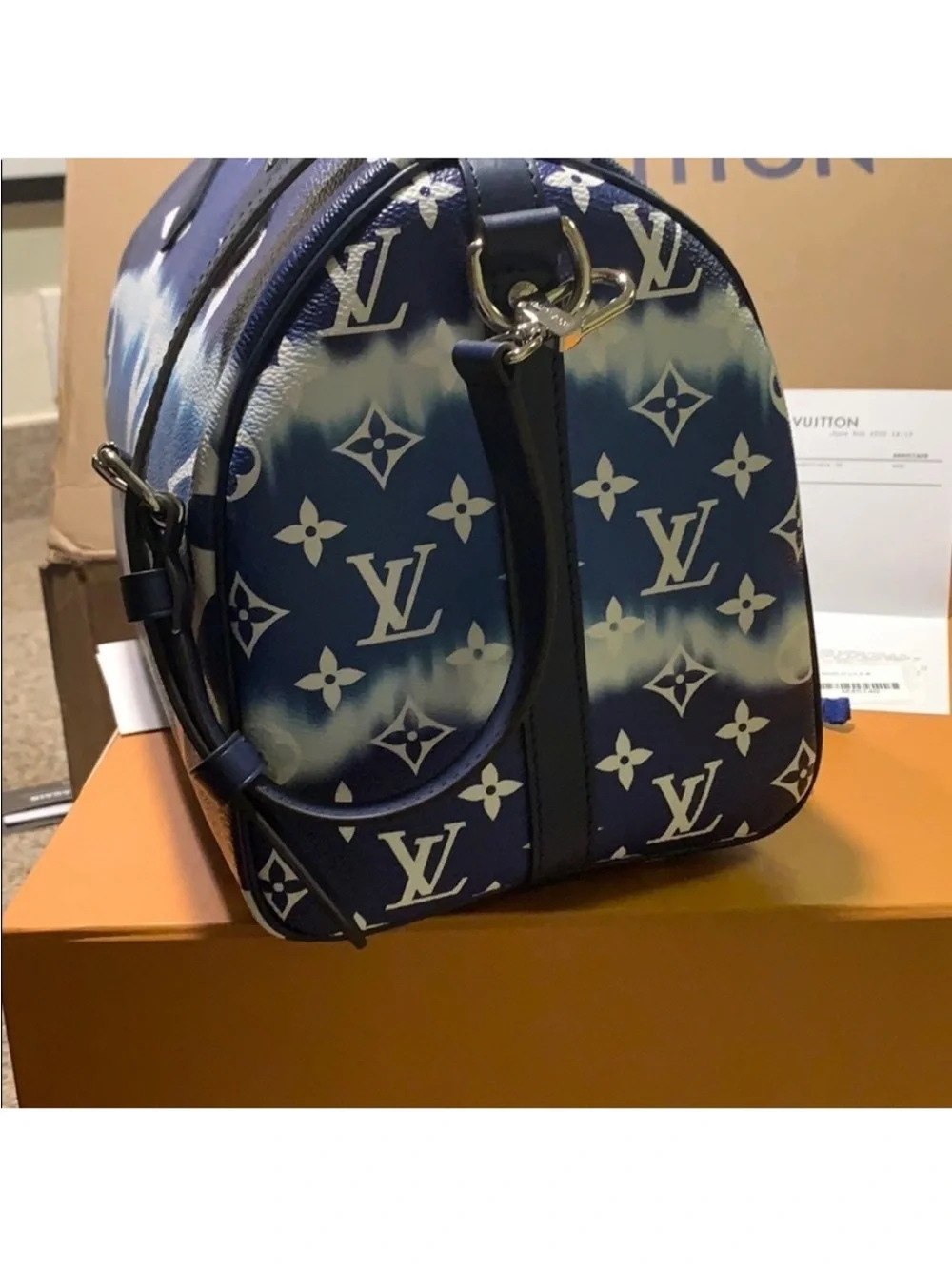 Limited Edition Rare LV Escale Speedy Bandoulière 30 in Blue